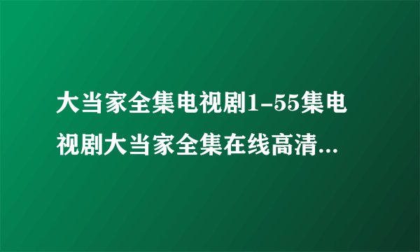 大当家全集电视剧1-55集电视剧大当家全集在线高清下载地址