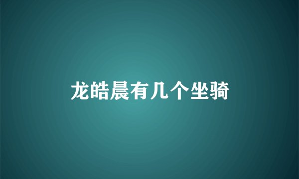 龙皓晨有几个坐骑