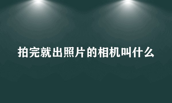 拍完就出照片的相机叫什么
