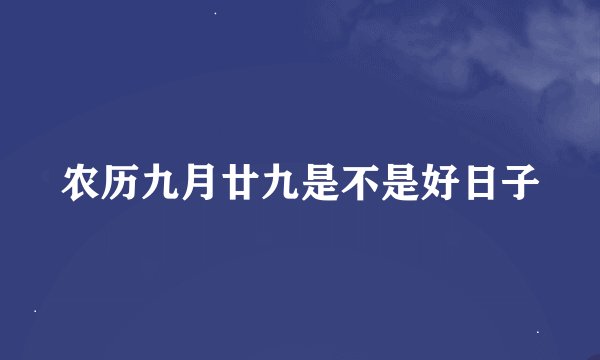 农历九月廿九是不是好日子