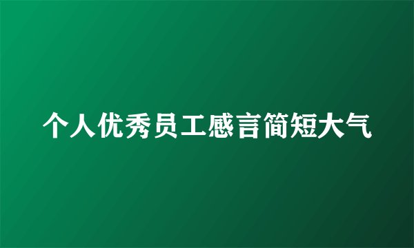 个人优秀员工感言简短大气