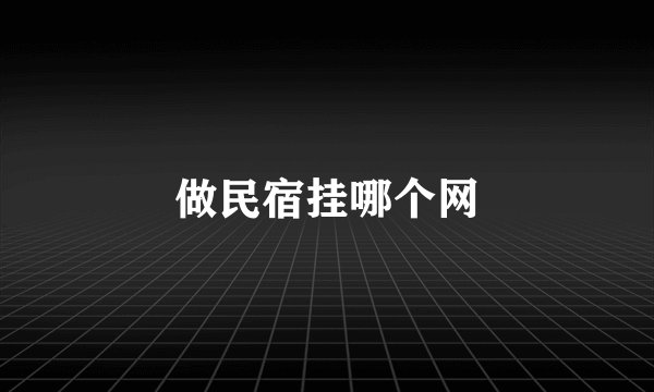 做民宿挂哪个网