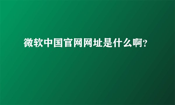 微软中国官网网址是什么啊？