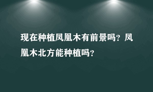 现在种植凤凰木有前景吗?凤凰木北方能种植吗?