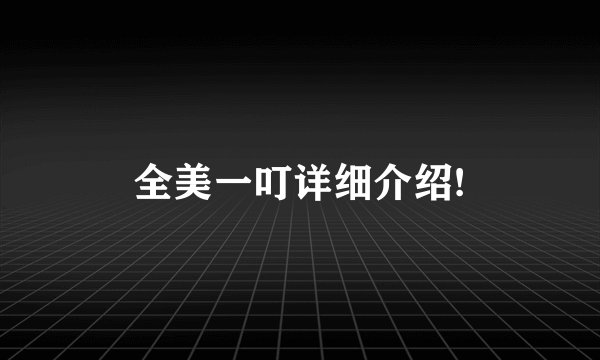 全美一叮详细介绍!