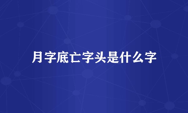 月字底亡字头是什么字