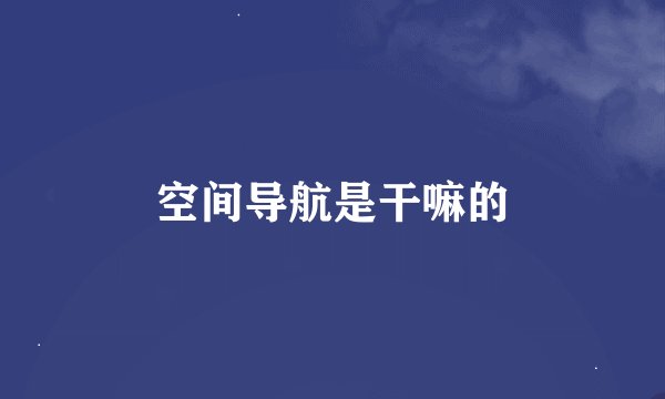 空间导航是干嘛的