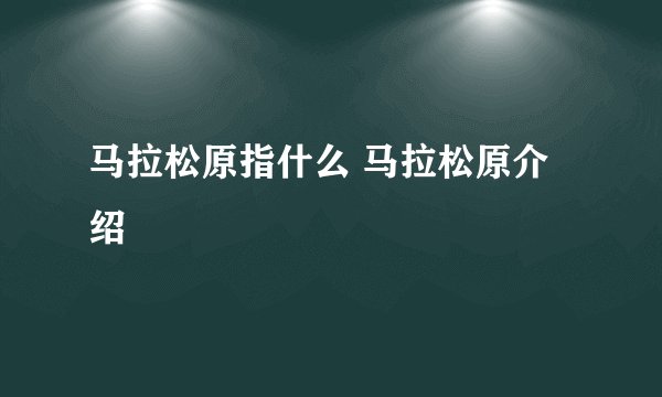 马拉松原指什么 马拉松原介绍