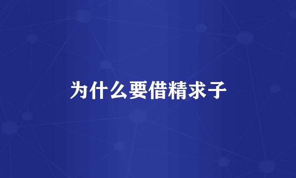 为什么要借精求子