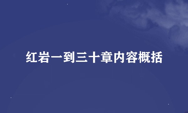 红岩一到三十章内容概括