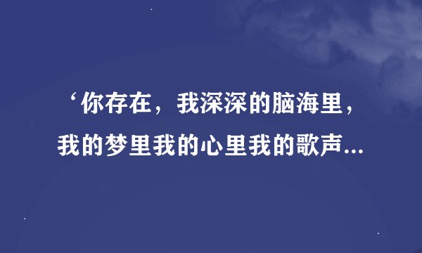 ‘你存在，我深深的脑海里，我的梦里我的心里我的歌声里’这是什么歌？、知道的告诉一下。谢谢！