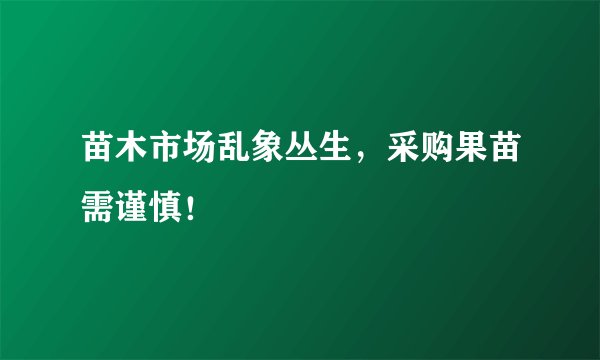 苗木市场乱象丛生，采购果苗需谨慎！