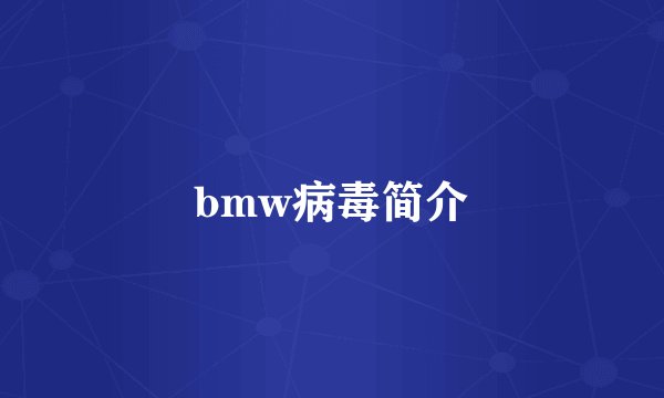 bmw病毒简介