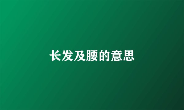长发及腰的意思