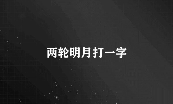 两轮明月打一字