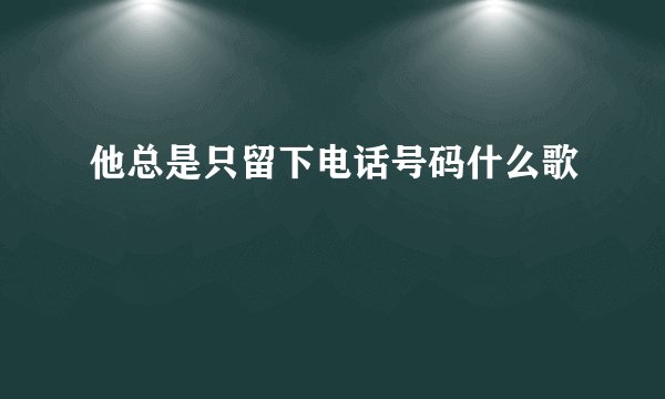 他总是只留下电话号码什么歌