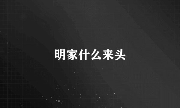 明家什么来头