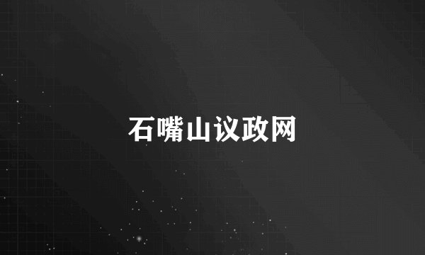 石嘴山议政网