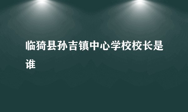 临猗县孙吉镇中心学校校长是谁