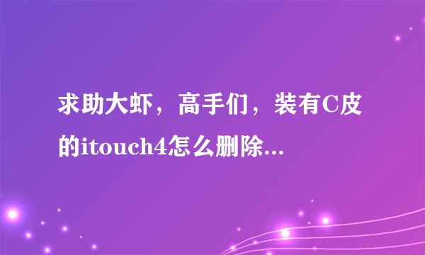 求助大虾，高手们，装有C皮的itouch4怎么删除它的拨号