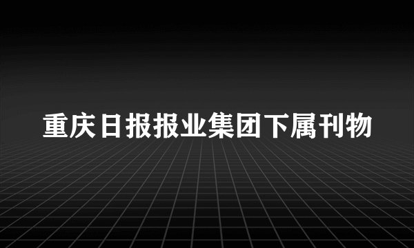 重庆日报报业集团下属刊物