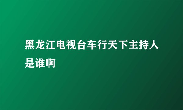 黑龙江电视台车行天下主持人是谁啊