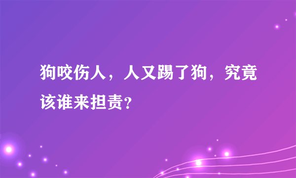 狗咬伤人，人又踢了狗，究竟该谁来担责？