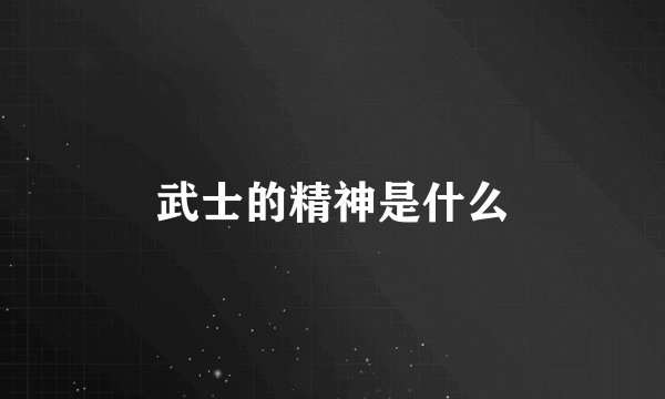 武士的精神是什么