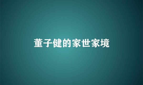 董子健的家世家境
