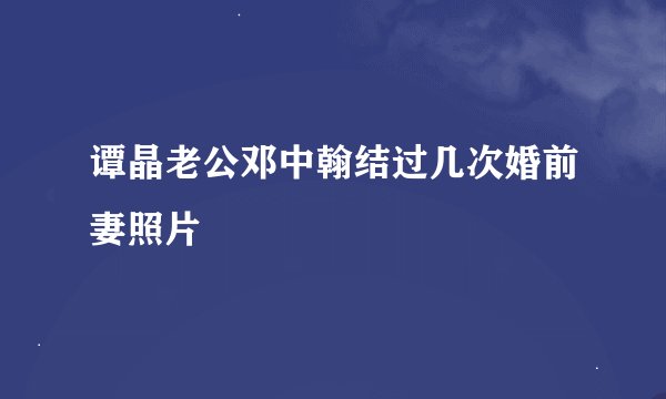 谭晶老公邓中翰结过几次婚前妻照片