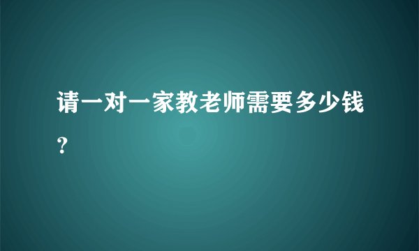 请一对一家教老师需要多少钱？