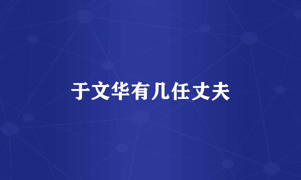于文华有几任丈夫