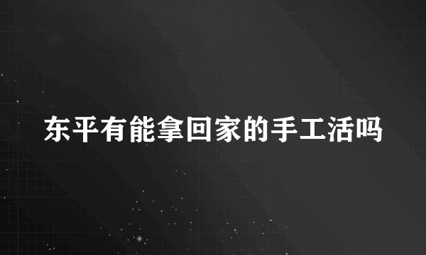 东平有能拿回家的手工活吗