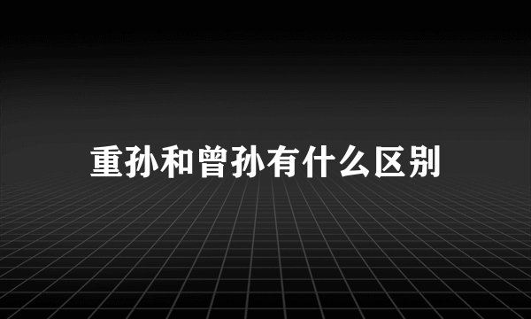 重孙和曾孙有什么区别