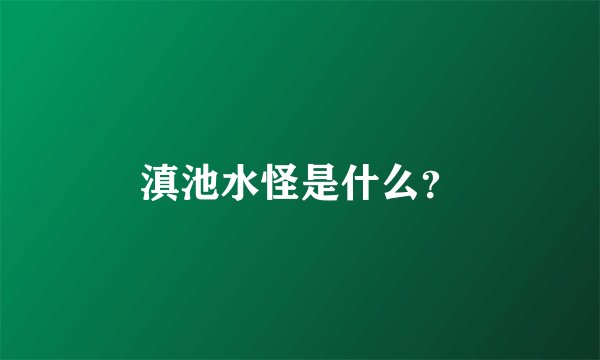 滇池水怪是什么?