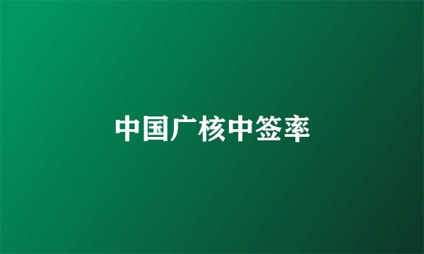 中国广核中签率