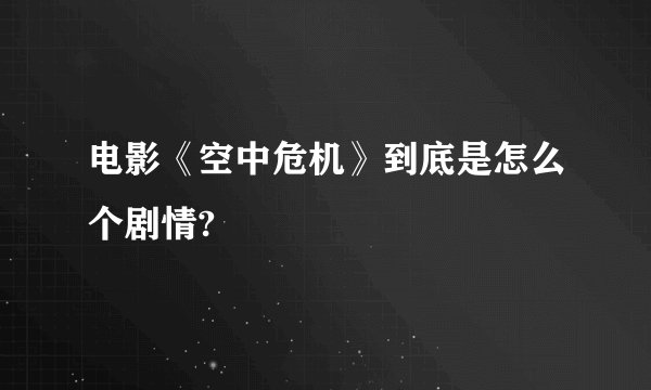 电影《空中危机》到底是怎么个剧情?