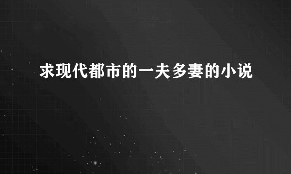 求现代都市的一夫多妻的小说
