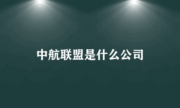 中航联盟是什么公司