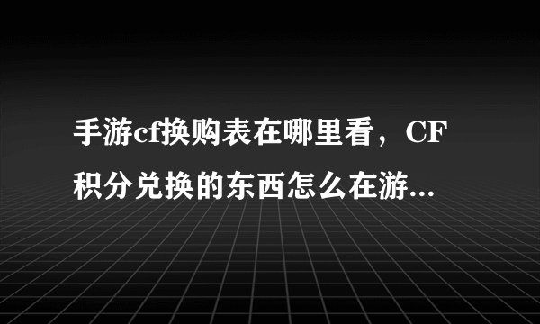 手游cf换购表在哪里看，CF积分兑换的东西怎么在游戏中显示