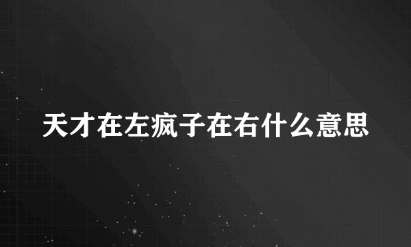 天才在左疯子在右什么意思