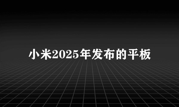 小米2025年发布的平板