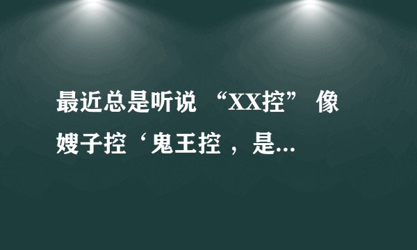 最近总是听说 “XX控” 像 嫂子控‘鬼王控 ，是什么意思啊