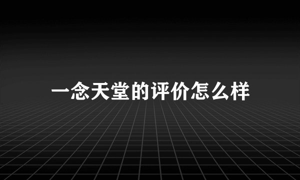 一念天堂的评价怎么样
