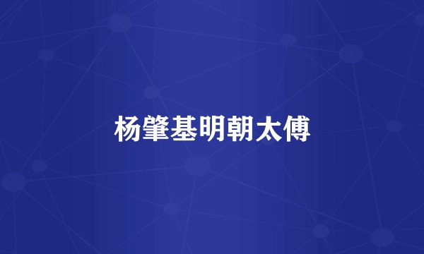 杨肇基明朝太傅