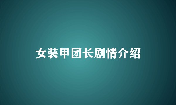 女装甲团长剧情介绍