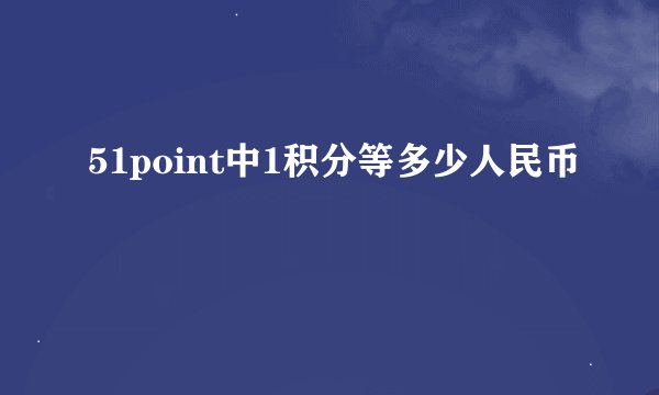 51point中1积分等多少人民币