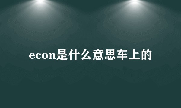 econ是什么意思车上的