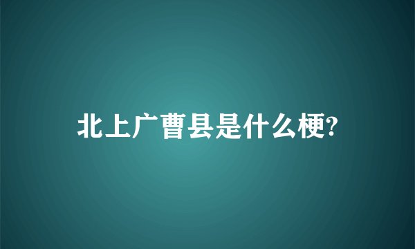 北上广曹县是什么梗?
