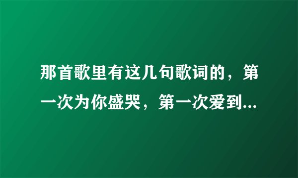 那首歌里有这几句歌词的，第一次为你盛哭，第一次爱到绝路，第一次感受心被撕裂的痛楚